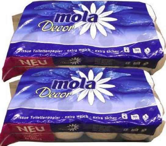 MOLA Toilettenpapier 3-lagig - Ware aus Überproduktionen Palettenware